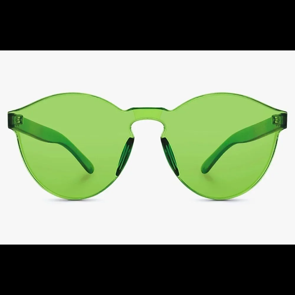 GREEN Rimless Sunglasses Transparent - new in PACKAGE